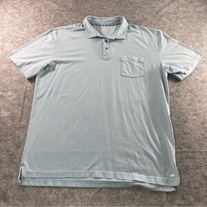 Peter Millar Mens Blue Contemporary Fit Seaside Wash Short Sleeve Polo Size XL‎